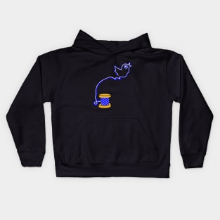 The Unraveling of the Blue Bird App Kids Hoodie